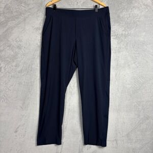 Athleta Brooklyn Ankle Pants Navy Blue Size 16 Tapered Leg Travel Commuter